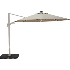 Solar LED riippuva aurinkovarjo 350 cm, hiekan väri