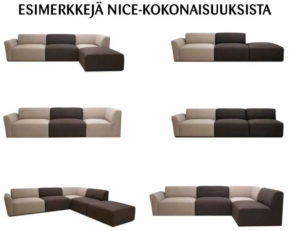 Tropez moduulisohvan istuin, eri värejä