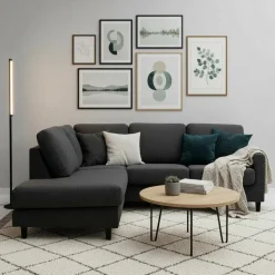 Unico Oliver avokulmasohva, tummanharmaa