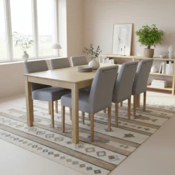 Vilja koivu ruokaryhmä Tähkä tuoleilla kuudelle 90x170