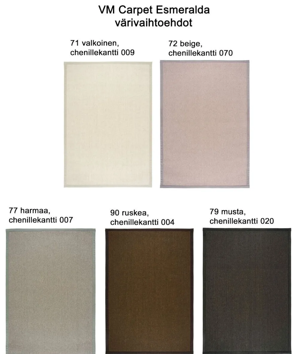 VM Carpet Esmeralda-matto, mittojen mukaan