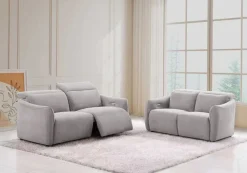 Zoe 3+2 sohvakalusto sähkömekanismeilla, vaalea